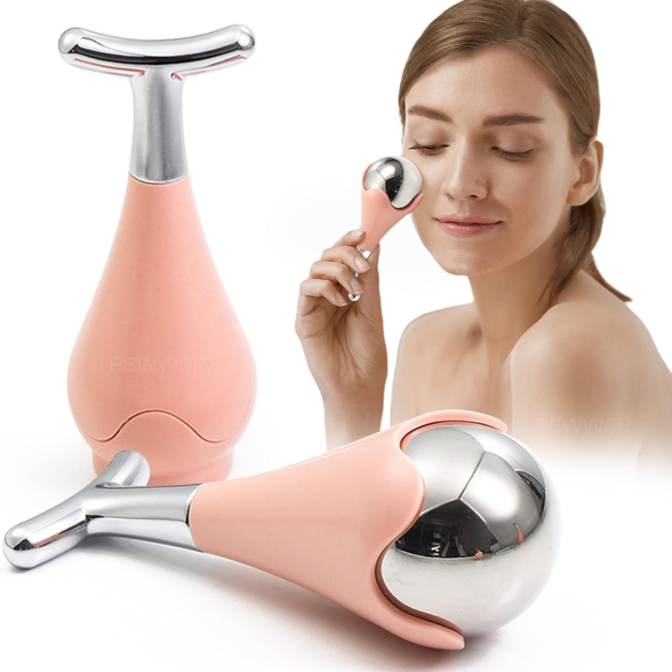 Ice Roller Face Cold - Massageador Facial de Aço Inoxidável com