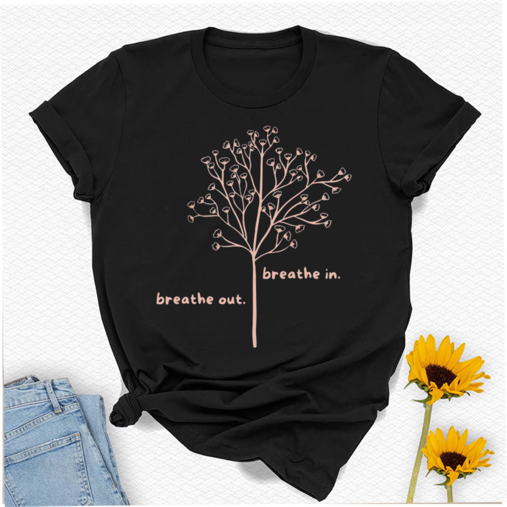 Camiseta Breathe in Breathe Ou - Your Health Wellness avaliação e preço
